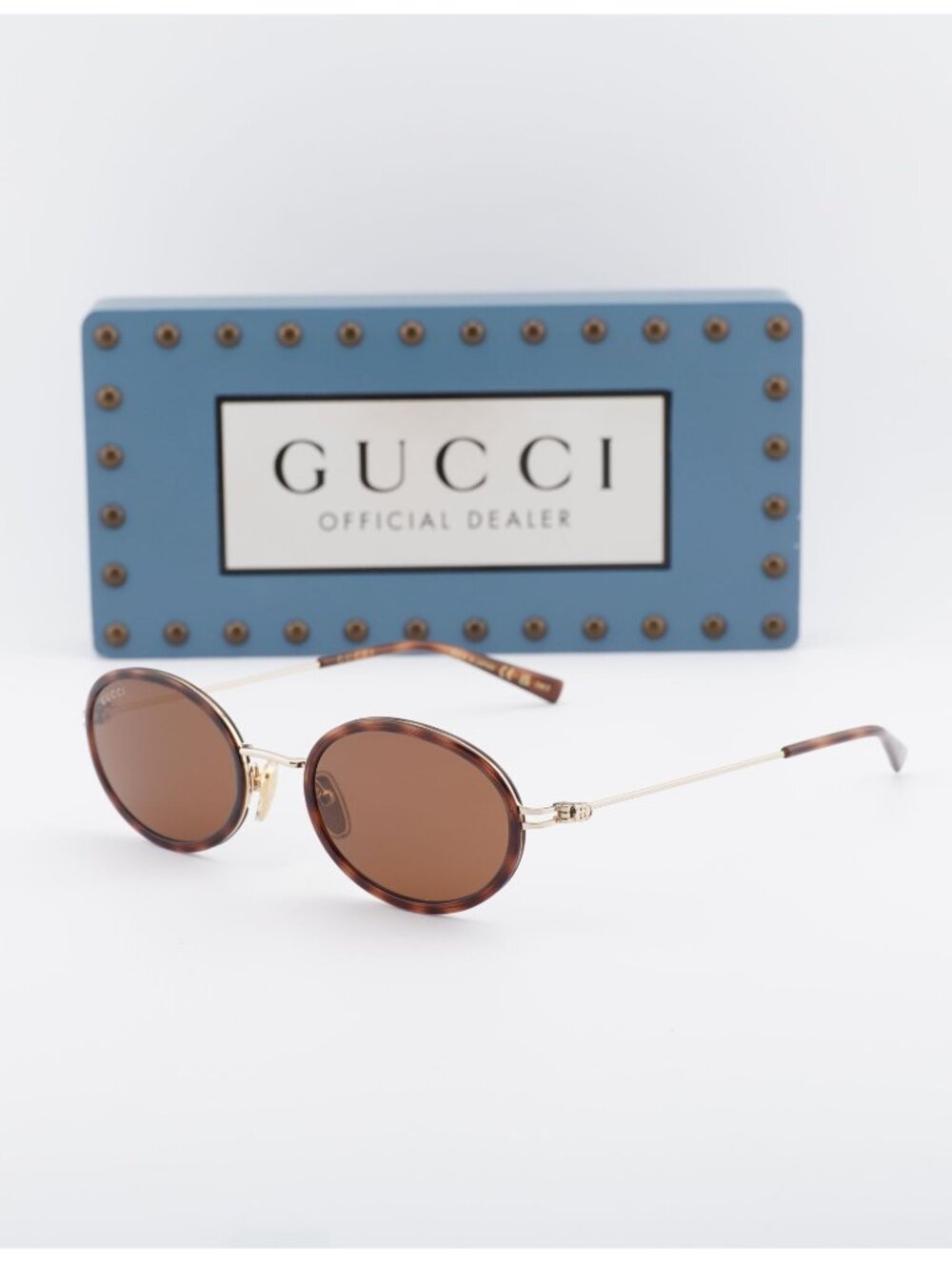 Gucci GG1980S 002 Oval Sunglasses - Havana/Gold \Brown